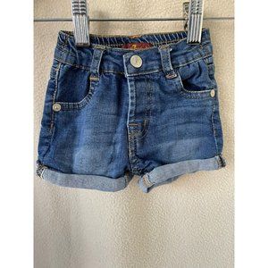 7 for all Mankind Medium-Wash Denim Rolled Bottom Shorts